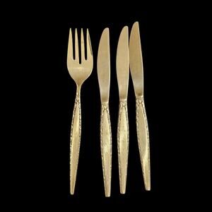 Community Stainless Flatware Lot 4 Pc Floral Scroll Salad Fork Dinner Knives